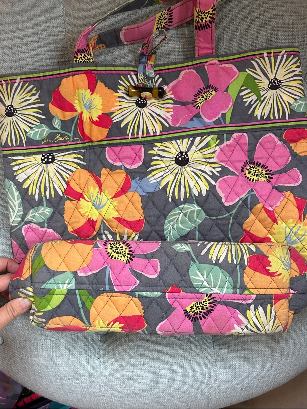 Vera Bradley Jazzy Blooms Tote Bag - Picture 4 of 6